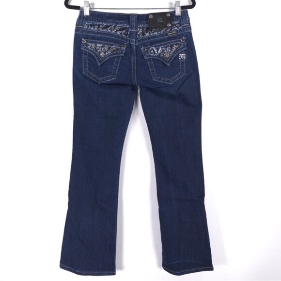 MISS ME EASY BOOT Jeans Embroidered‎ JE5639E2R DK 52C Size 26 - Picture 3 of 14